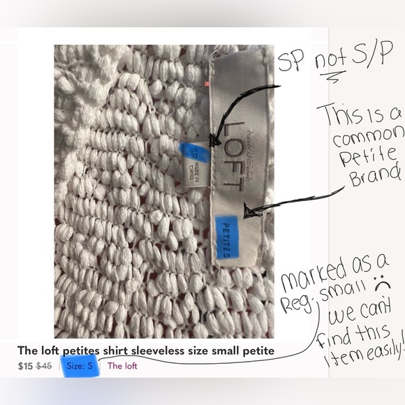Petite sizing info for sellers - Picture 8 of 11